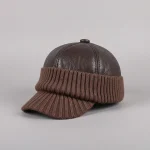 casquette cuir homme doublure polaire grand froid - Vue 1 - casquette cuir