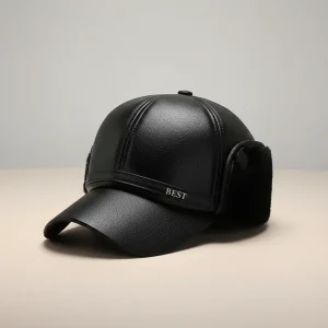 Casquette cuir homme grand froid polyester - Vue 1 - casquette cuir