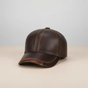 casquette cuir homme style aviateur hiver - Vue 1 - casquette cuir