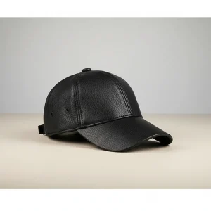 Casquette cuir homme style baseball hiver - Vue 1 - casquette cuir