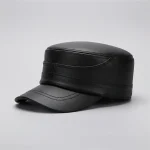 Casquette cuir homme style militaire hiver - Vue 1 - casquette cuir