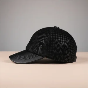 casquette cuir imprimé géométrique réglable - Vue 2 - casquette cuir