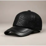 Casquette cuir style baseball décontracté - Vue 1 - casquette cuir