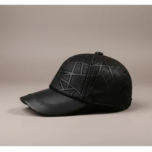 Casquette cuir style baseball décontracté - Vue 2 - casquette cuir