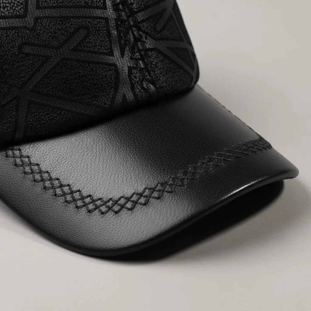 Casquette cuir style baseball décontracté - Vue 4 - casquette cuir