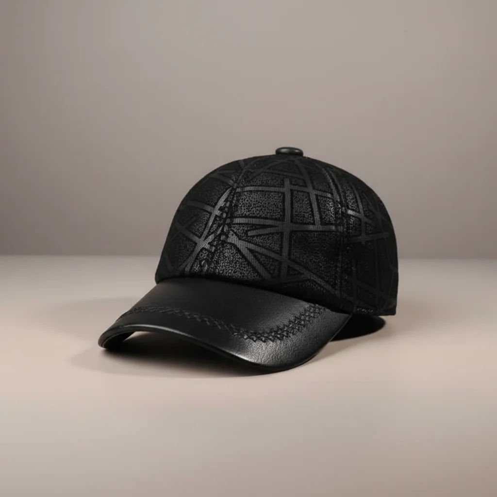 Casquette cuir style baseball décontracté - Vue 6 - casquette cuir