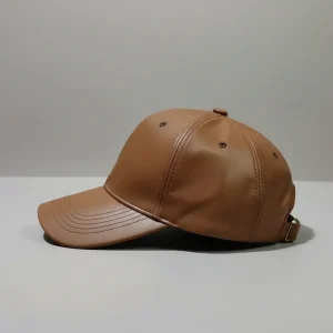 Casquette cuir style baseball doublure satin - Vue 2 - casquette cuir