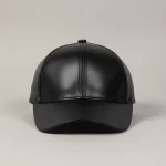 Casquette cuir style baseball réglable - Vue 1 - casquette cuir