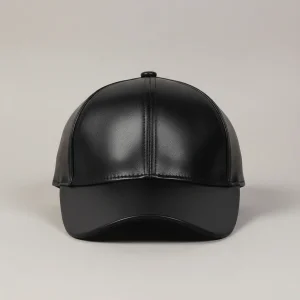 Casquette cuir style baseball réglable - Vue 1 - casquette cuir