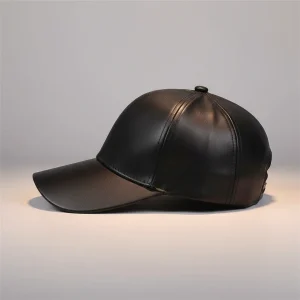 Casquette cuir style baseball réglable - Vue 2 - casquette cuir