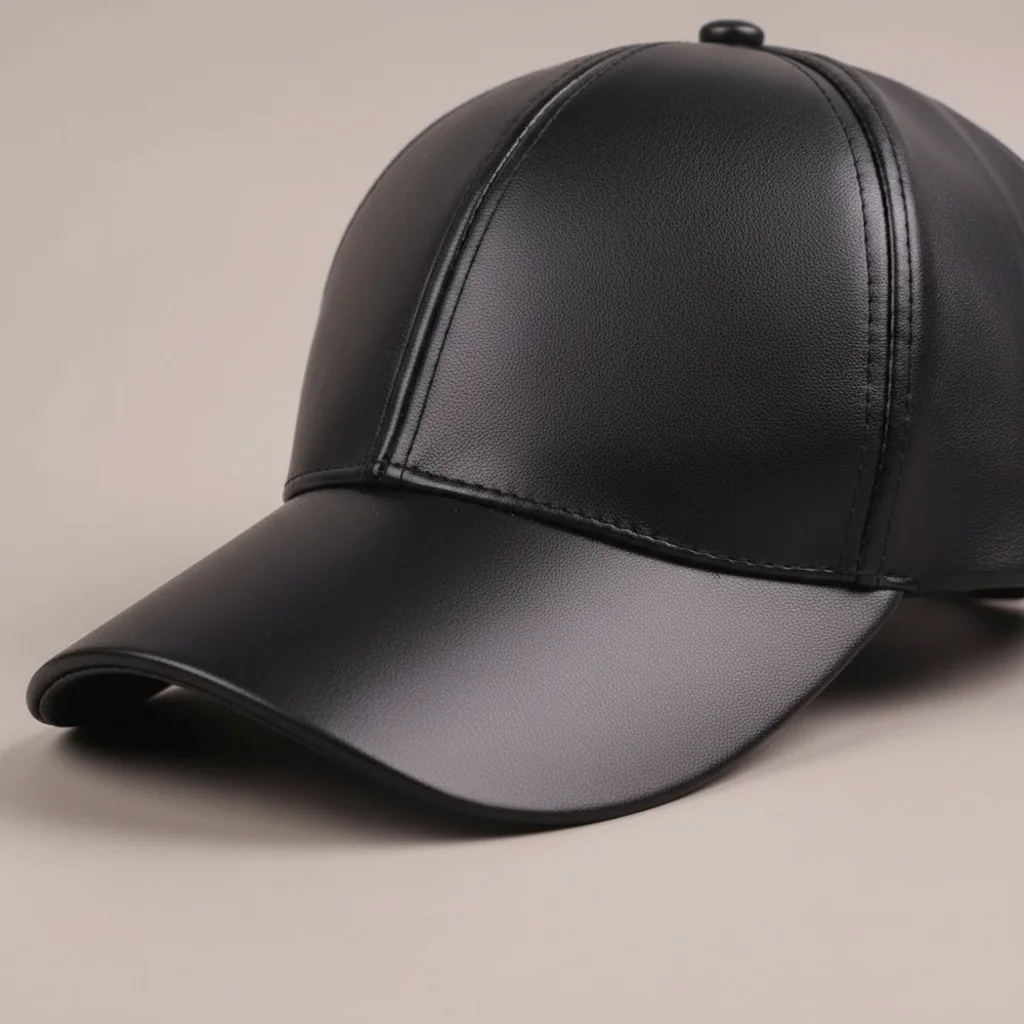 Casquette cuir style baseball réglable - Vue 4 - casquette cuir