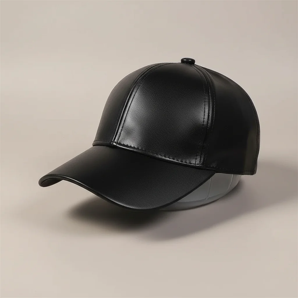 Casquette cuir style baseball réglable - Vue 5 - casquette cuir