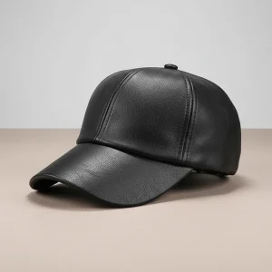 Casquette cuir style baseball vintage homme - Vue 1 - casquette cuir