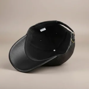 Casquette cuir style baseball vintage homme - Vue 2 - casquette cuir