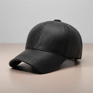 Casquette cuir style trucker réglable - Vue 1 - casquette cuir